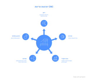 אינפוגרפיקה המציגה את יתרונות החריטה ב־CNC